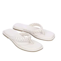 Dune London Loxx Plait Toe Post Sandals in Ecru