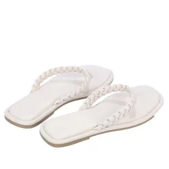 Dune London Loxx Plait Toe Post Sandals in Ecru