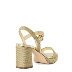 Dune London Motive Mid-Platform Sandals in Gold