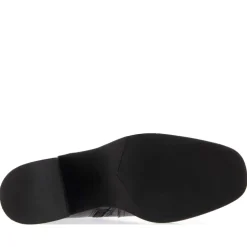 Dune London Plotto Leather Block Heel Boots in Black
