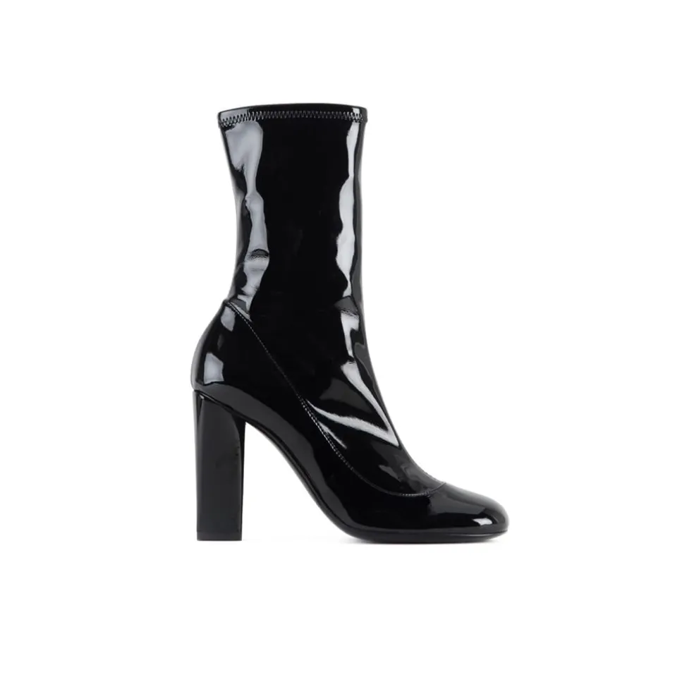 Emporio Armani EA7 Chelsea Block Heel Boots in Black