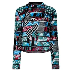 Emporio Armani EA7 Cropped Crew Neck Long Sleeve Sweater in Multi