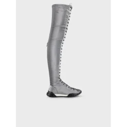 Emporio Armani EA7 Over Knee Boots in Grey