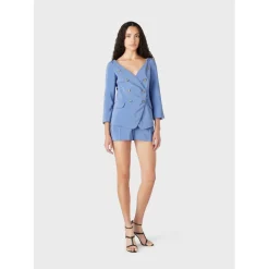 Emporio Armani EA7 Relaxed Wide Leg Shorts in Blue