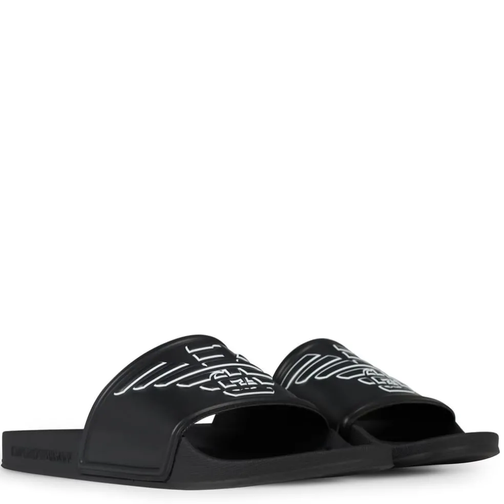 Emporio Armani EA7 Sliders in Black
