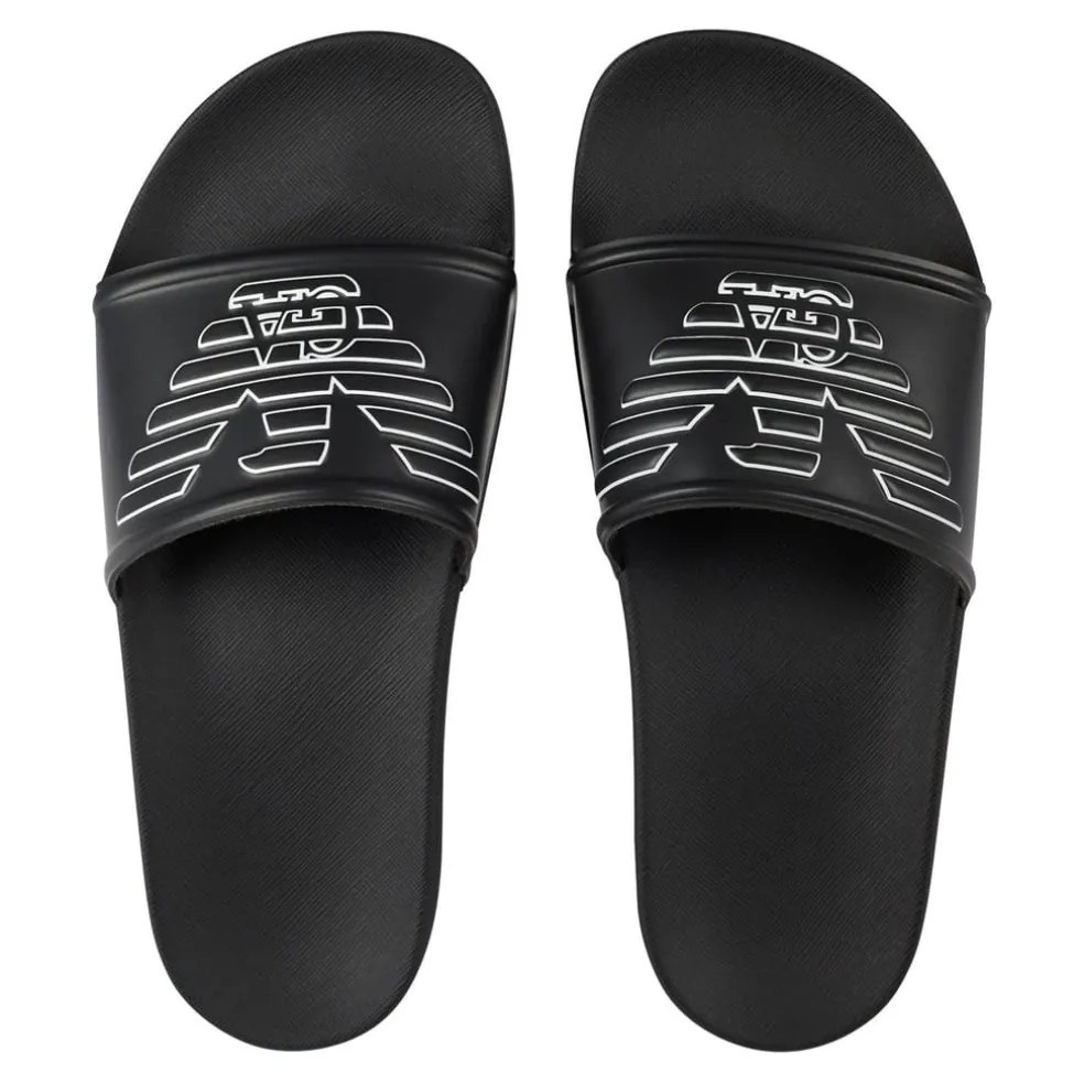 Emporio Armani EA7 Sliders in Black
