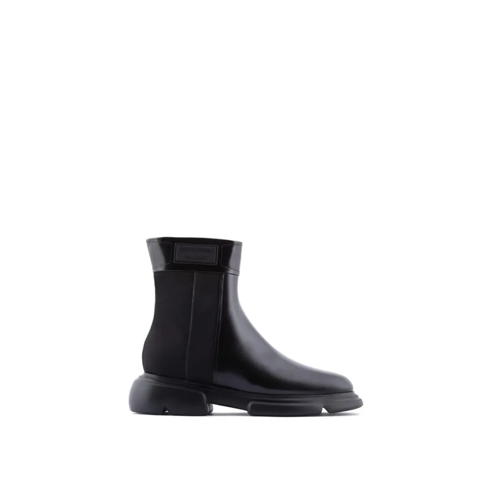 Emporio Armani EA7 Spazolat Chelsea Boots with Block Heel in Black