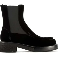 Emporio Armani EA7 Velvet Chelsea Boots in Black