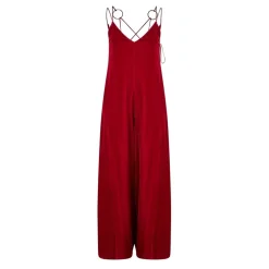 Emporio Armani EA7 V-Neck Sleeveless Overall Jumpsuit in Pink