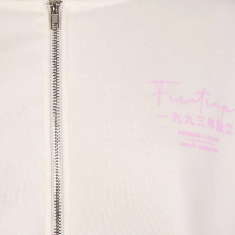 Firetrap Cropped Hooded Relaxed Fit Sweatshirt in Cream