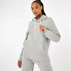 Firetrap Large Logo Hoodie in Grey