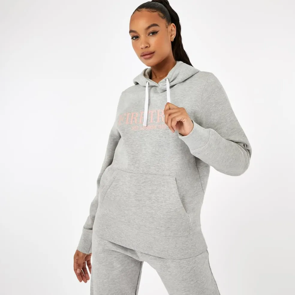 Firetrap Large Logo Hoodie in Grey