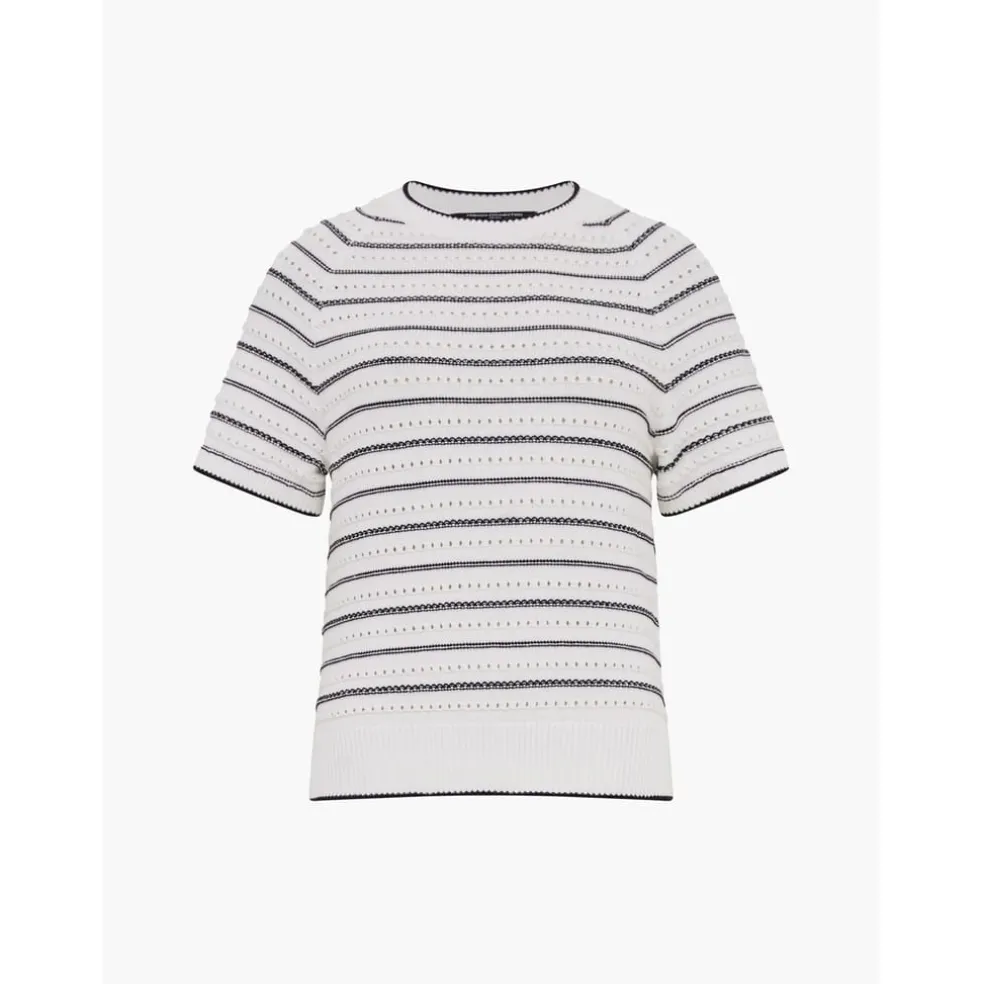 French Connection Crew Neck Regular Fit Sweater in White