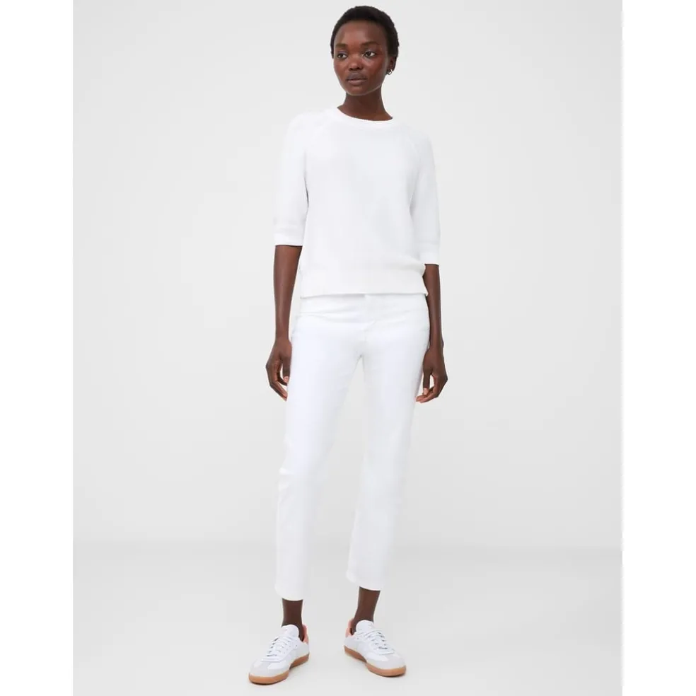 French Connection Crew Neck Relaxed Fit Sweater in White