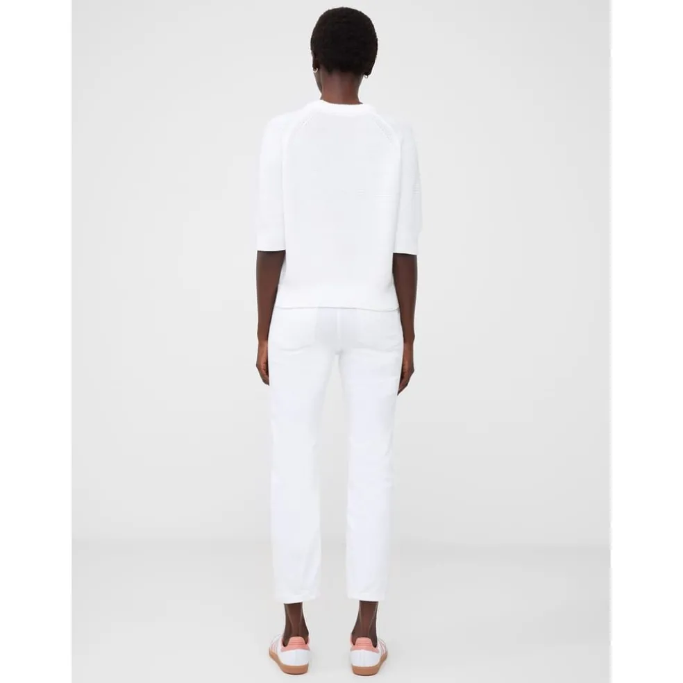 French Connection Crew Neck Relaxed Fit Sweater in White
