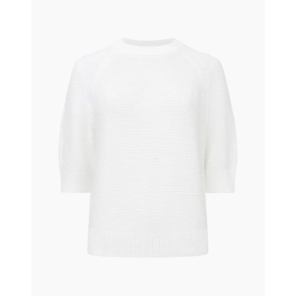 French Connection Crew Neck Relaxed Fit Sweater in White