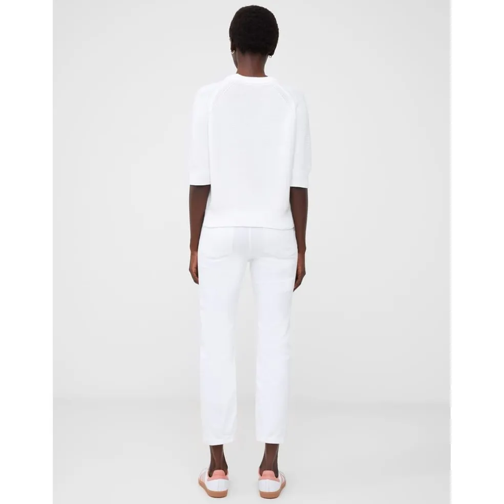 French Connection Crew Neck Relaxed Fit Sweater in White