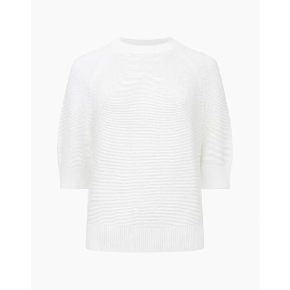French Connection Crew Neck Relaxed Fit Sweater in White