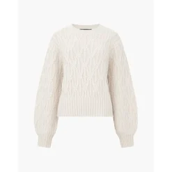 French Connection Crew Neck Regular Fit Sweater in Cream