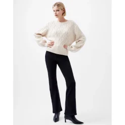French Connection Crew Neck Regular Fit Sweater in Cream