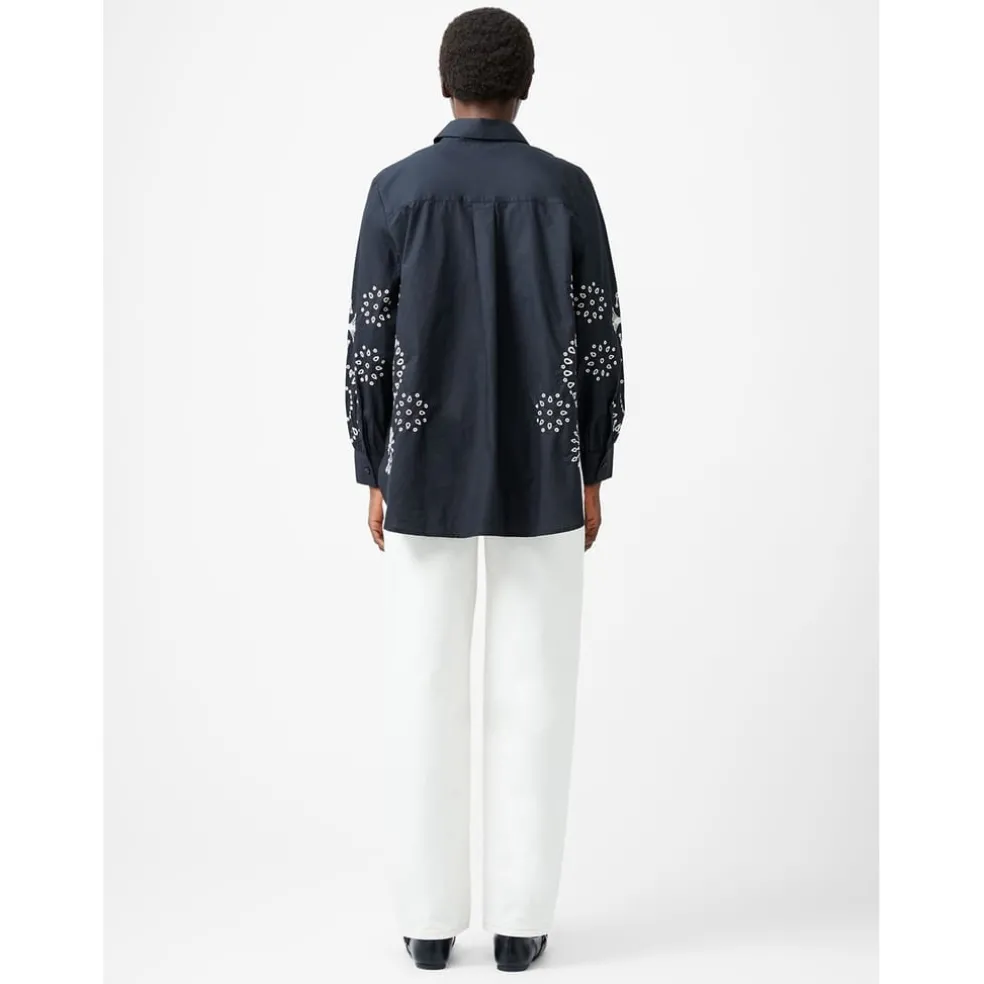 French Connection Embossed Shirt in Black