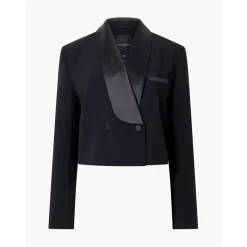 French Connection Gemma Shawl Neck Relaxed Fit Blazer in Black