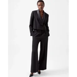 French Connection Gemma Shawl Neck Relaxed Fit Blazer in Black