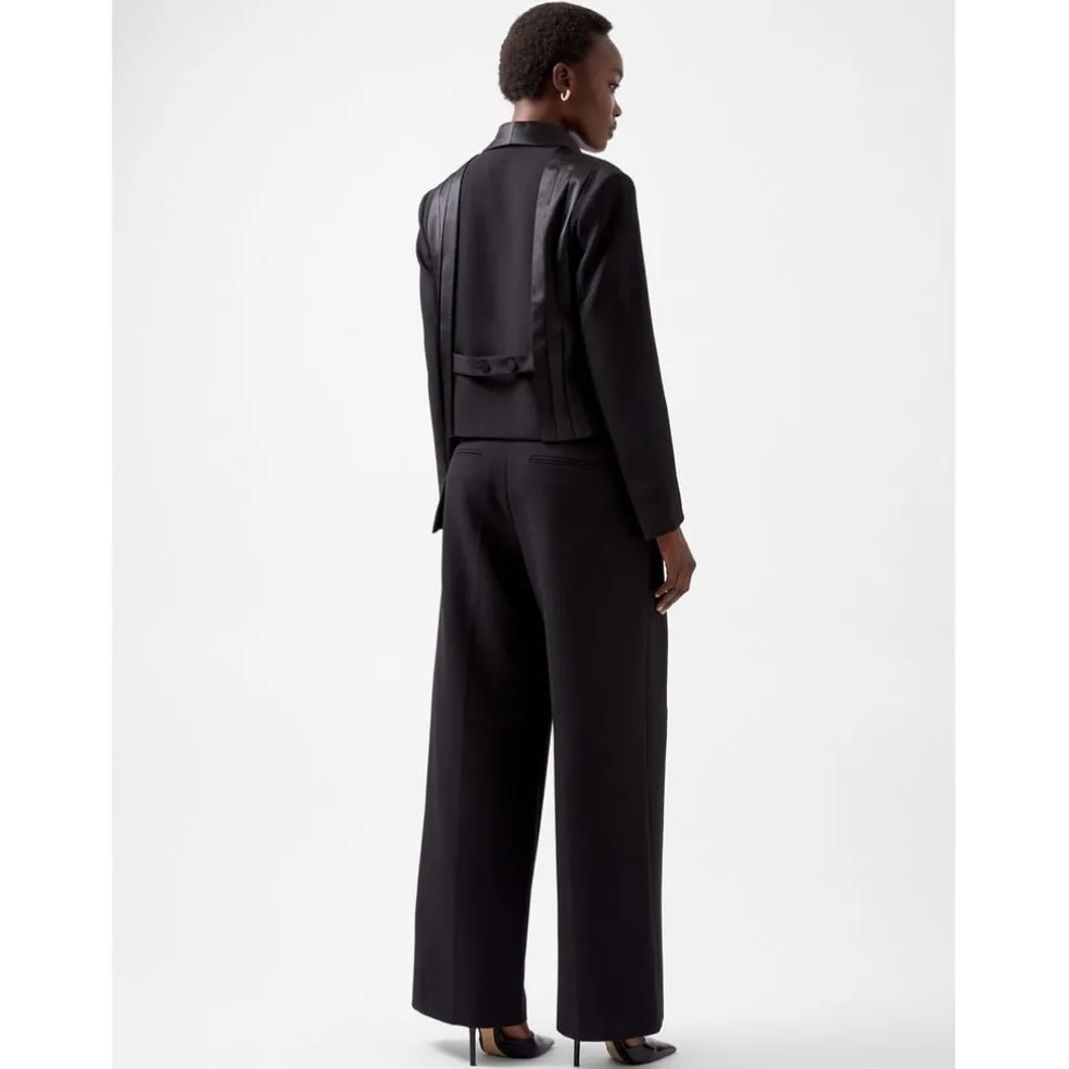 French Connection Gemma Shawl Neck Relaxed Fit Blazer in Black