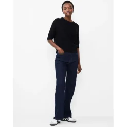 French Connection Lily Regular Fit Crew Neck Sweater in Black