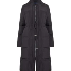 French Connection Long Shawl Neck Relaxed Fit Coat in Black