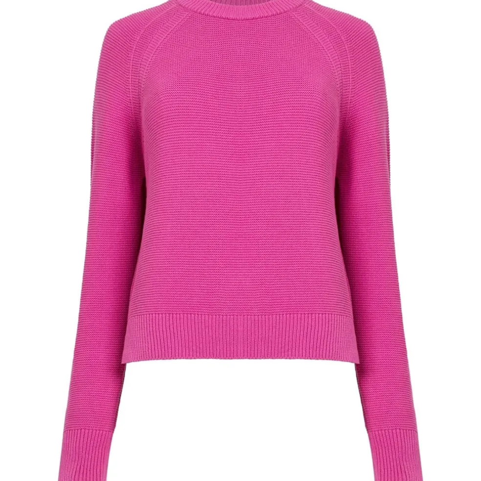 French Connection Long Sleeve Jewel Neck Relaxed Fit Sweater in Pink