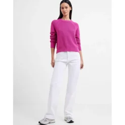 French Connection Long Sleeve Jewel Neck Relaxed Fit Sweater in Pink