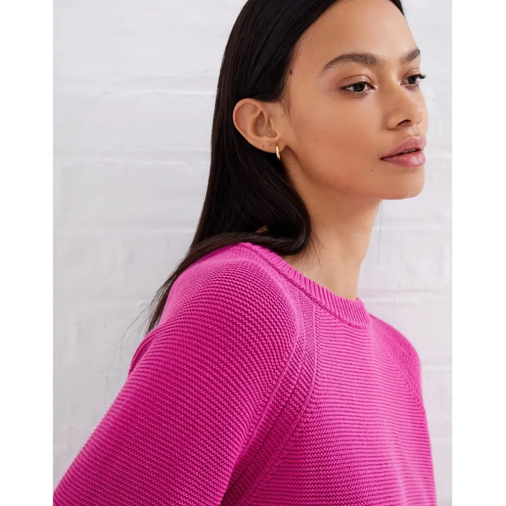 French Connection Long Sleeve Jewel Neck Relaxed Fit Sweater in Pink