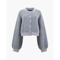 French Connection Melissa Cropped Knit Sweater in Grey