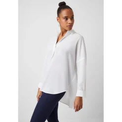 French Connection Recycled Crepe Popover Shirt in White