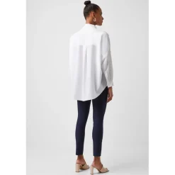 French Connection Recycled Crepe Popover Shirt in White