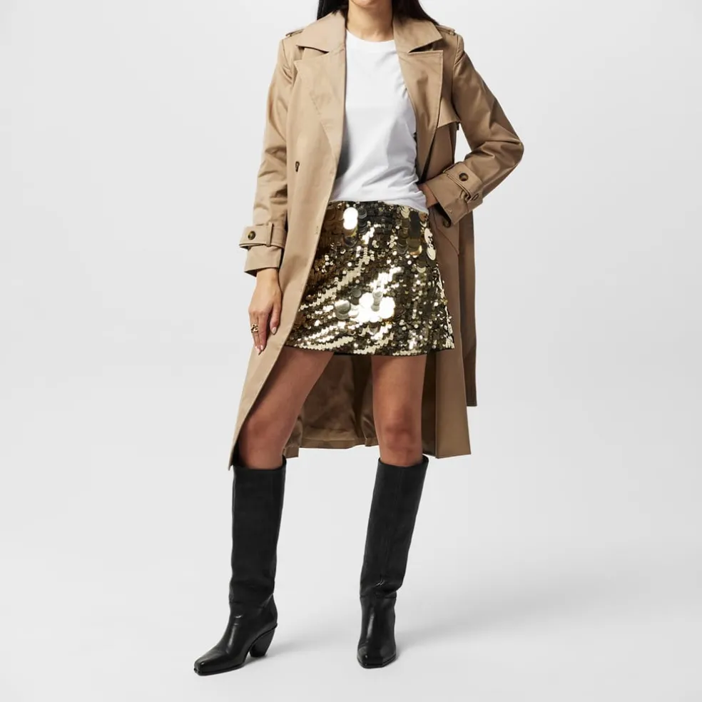 French Connection Sequin Mini Skirt in Yellow