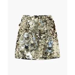 French Connection Sequin Mini Skirt in Yellow