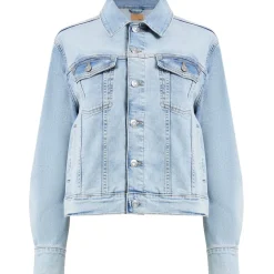 French Connection Short Trucker Regular Fit Jacket in Blue