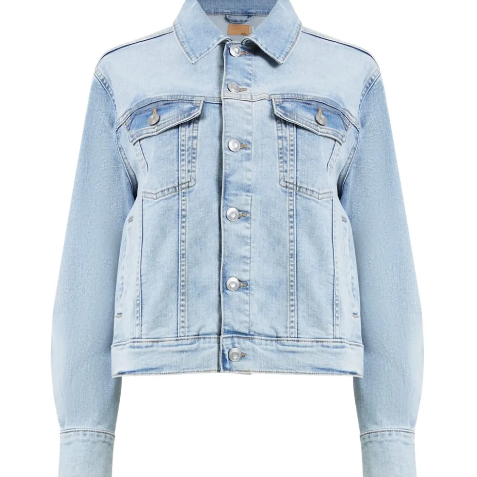 French Connection Short Trucker Regular Fit Jacket in Blue