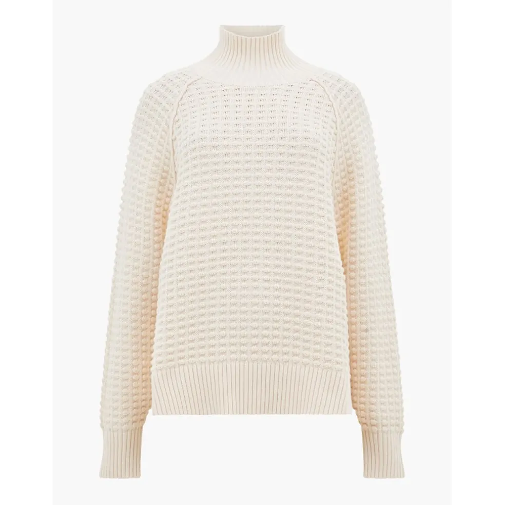 French Connection Turtleneck Relaxed Fit Sweater in Cream
