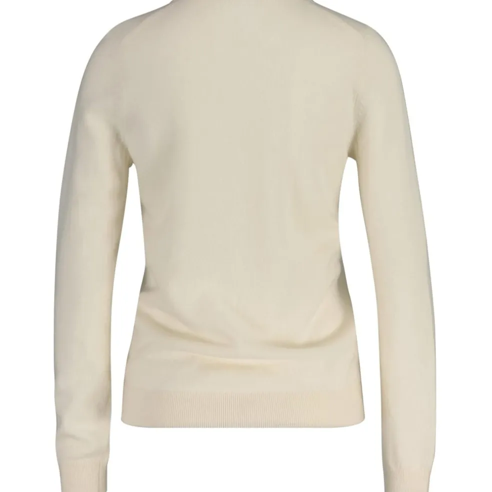 Gant Lambswool V-Neck Regular Fit Sweater in Cream