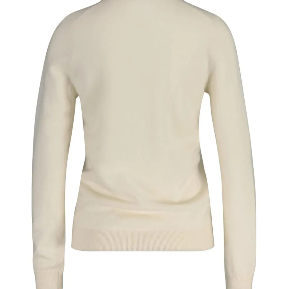 Gant Lambswool V-Neck Regular Fit Sweater in Cream