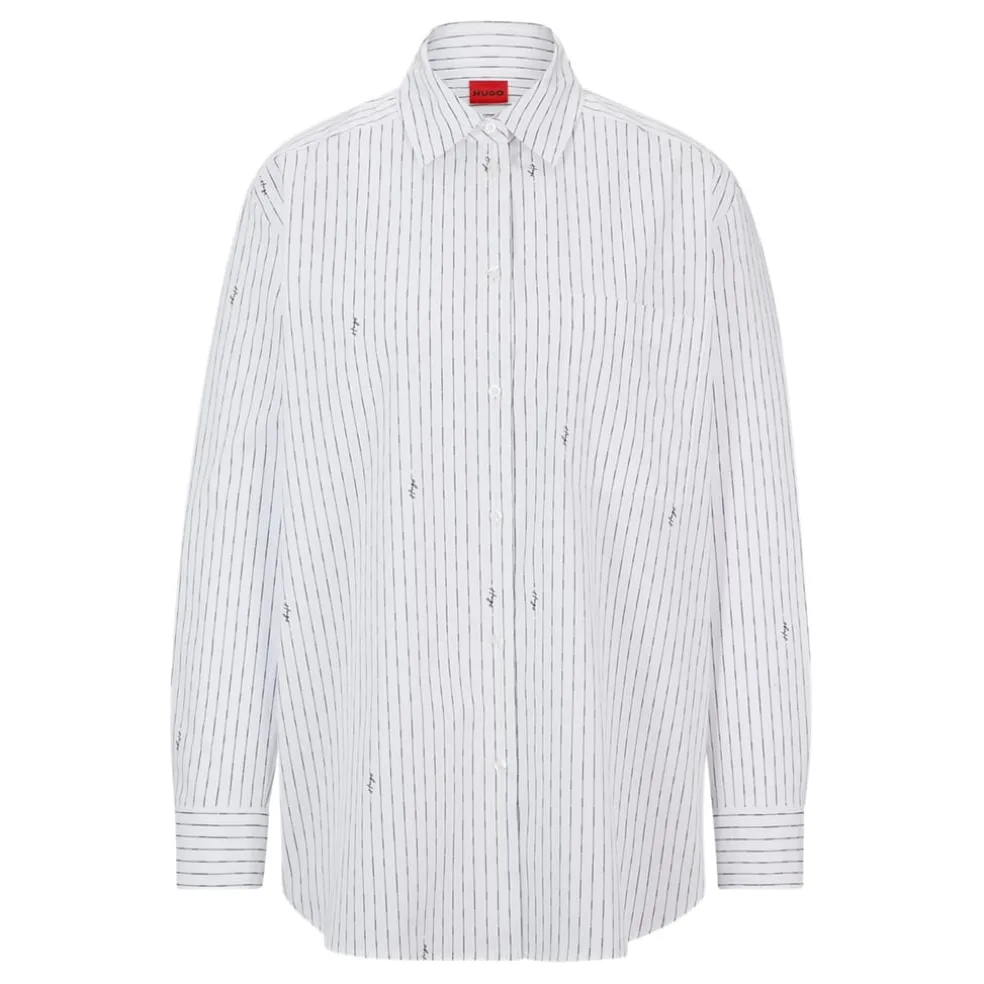 Hugo Elodina Regular Fit Long Sleeve Shirt in White