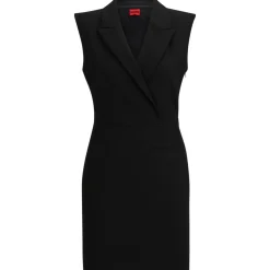 Hugo Kamilias V-Neck Mini Wrap Dress in Black