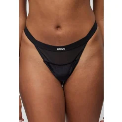 Hugo Velvet Thong in Black