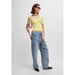 Hugo Wide Leg Wide Fit Jeans in Blue