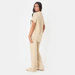 I Saw It First Crepe Wide Leg Trousers in Neutral