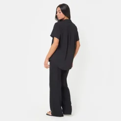 I Saw It First Crepe Wide Leg Trousers in Black