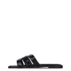 I Saw It First Faux Leather Caged Sandals in Black